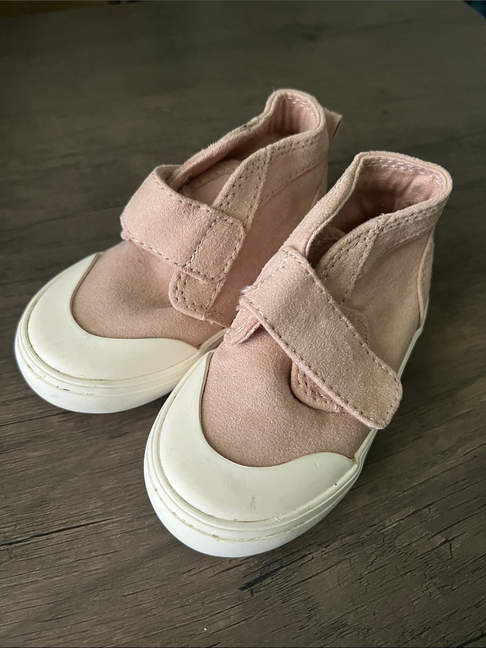 Old Navy Blush Pink Suede High-Top Sneakers with Velcro size 5c